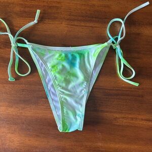 SHEIN White, Green and Blue Tye Dye swim bikini bottoms size Medium